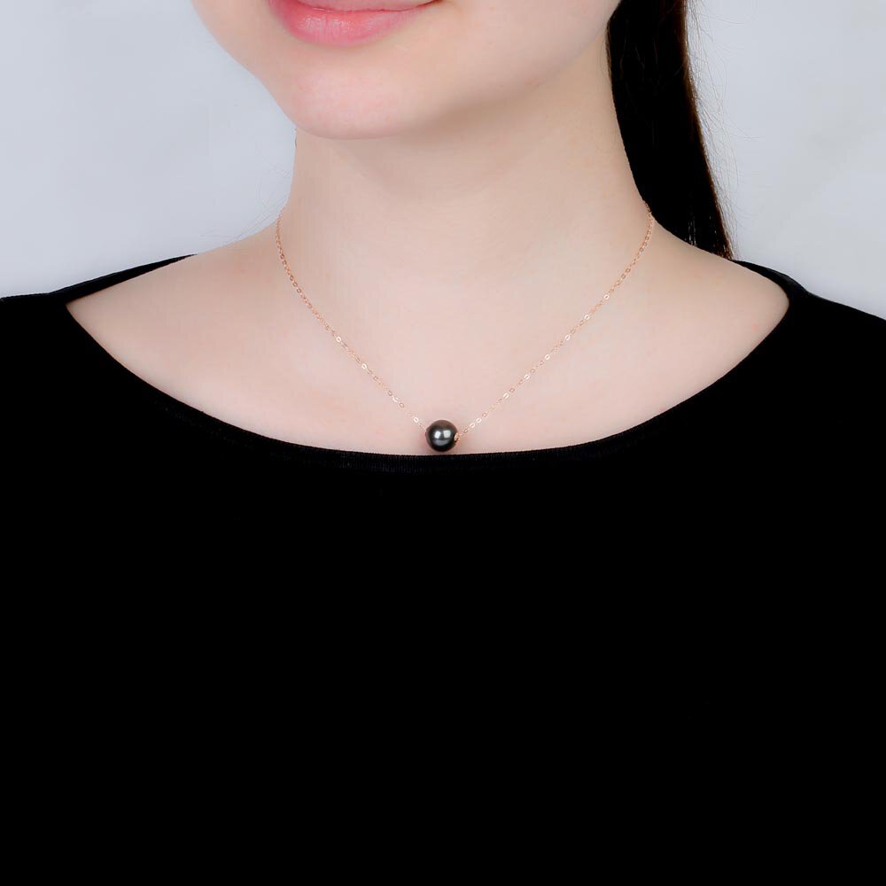 Tahitian pearl 18ct Rose Gold Floating adjustable Necklace #2