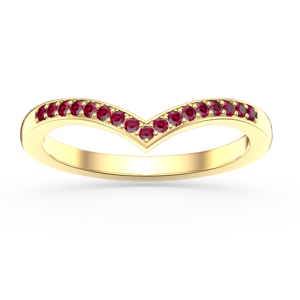 Unity Wishbone Ruby 18ct Yellow Gold Wedding Ring