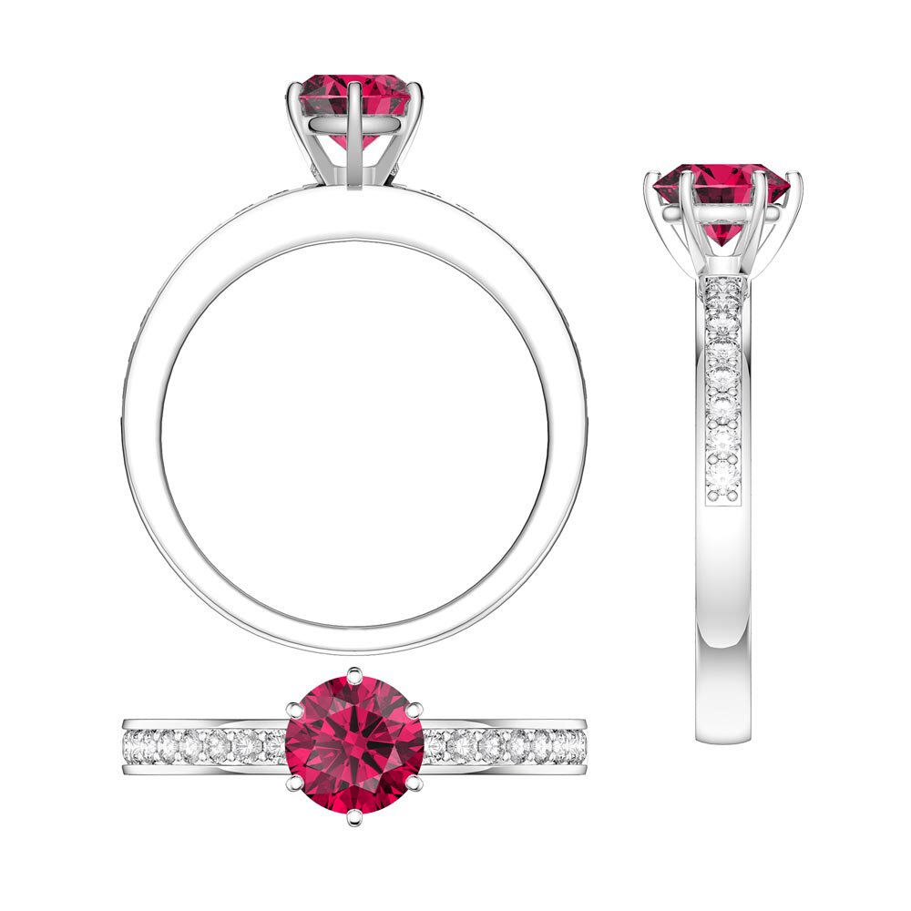 Unity 1ct Ruby 18ct White Gold Channel Ring #8