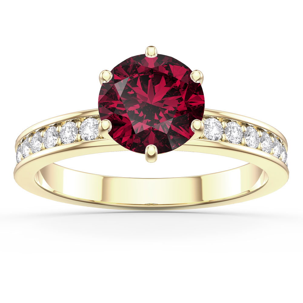 Unity 1ct Ruby 9ct Yellow Gold Channel Ring