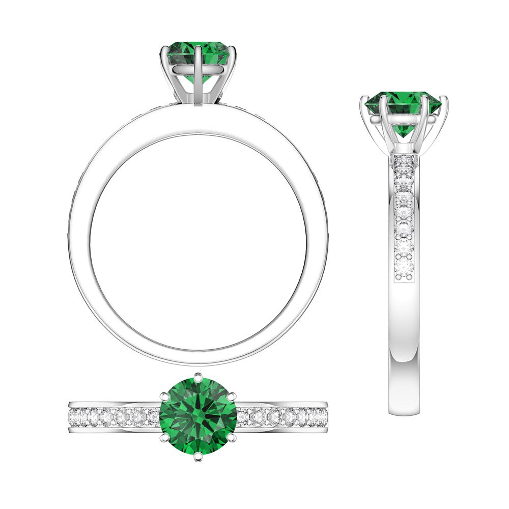 Unity 1ct Emerald Lab Diamond 9ct White Gold Channel Set Ring #8