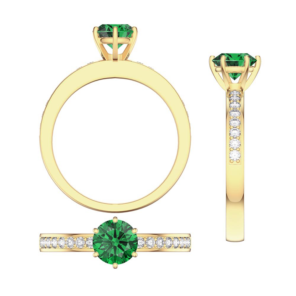 Unity 1ct Emerald 18ct Yellow Gold Channel Proposal Ring #8