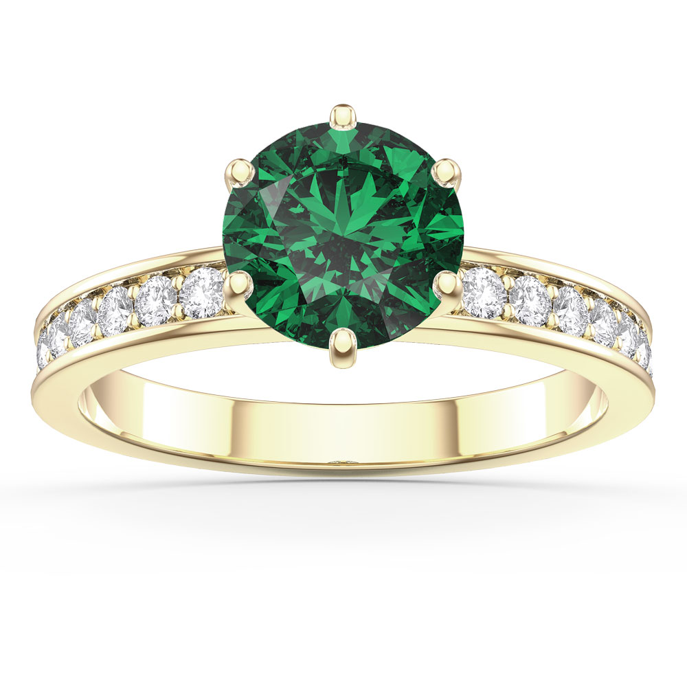 Unity 1ct Emerald 18ct Yellow Gold Channel Proposal Ring