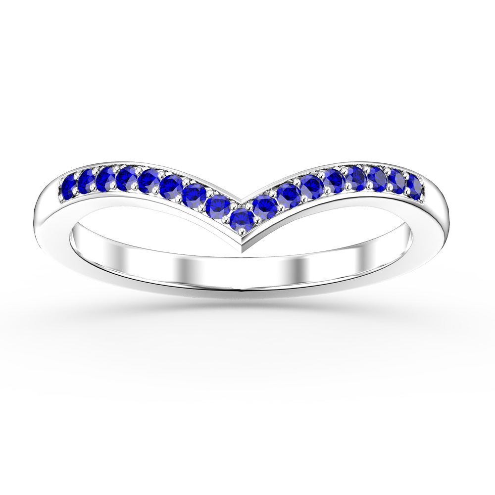 Unity Wishbone Sapphire Platinum Ring