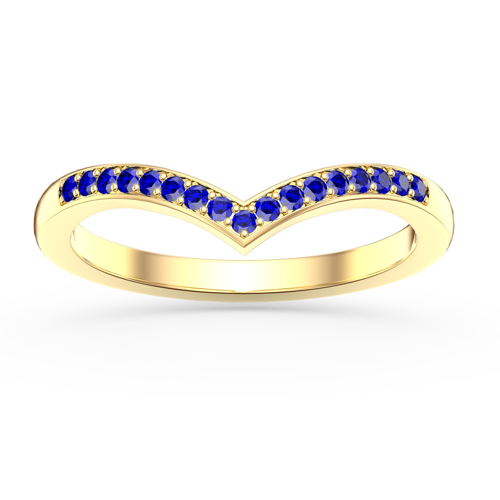 Unity Wishbone Sapphire 18ct Yellow Gold Wedding Ring