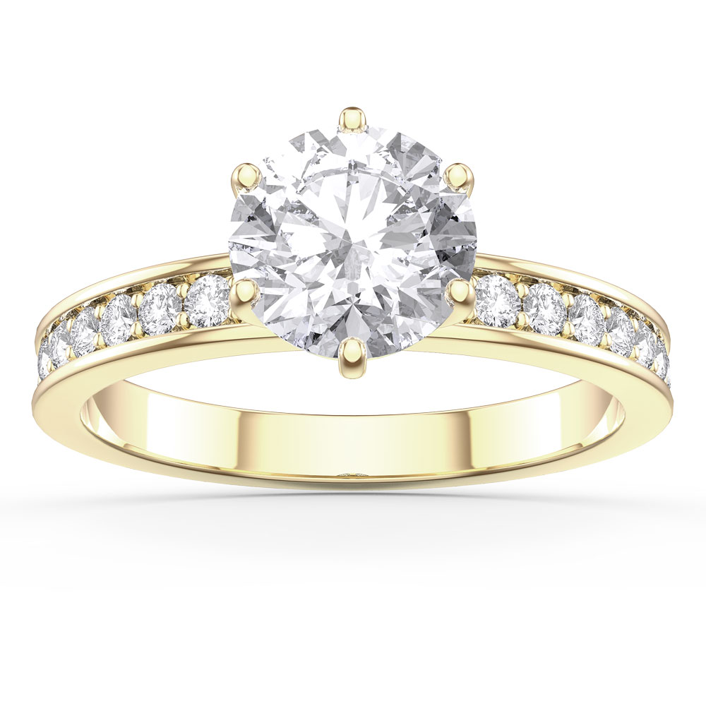 Unity 1ct Moissanite 18ct Yellow Gold Channel Set Engagement Ring