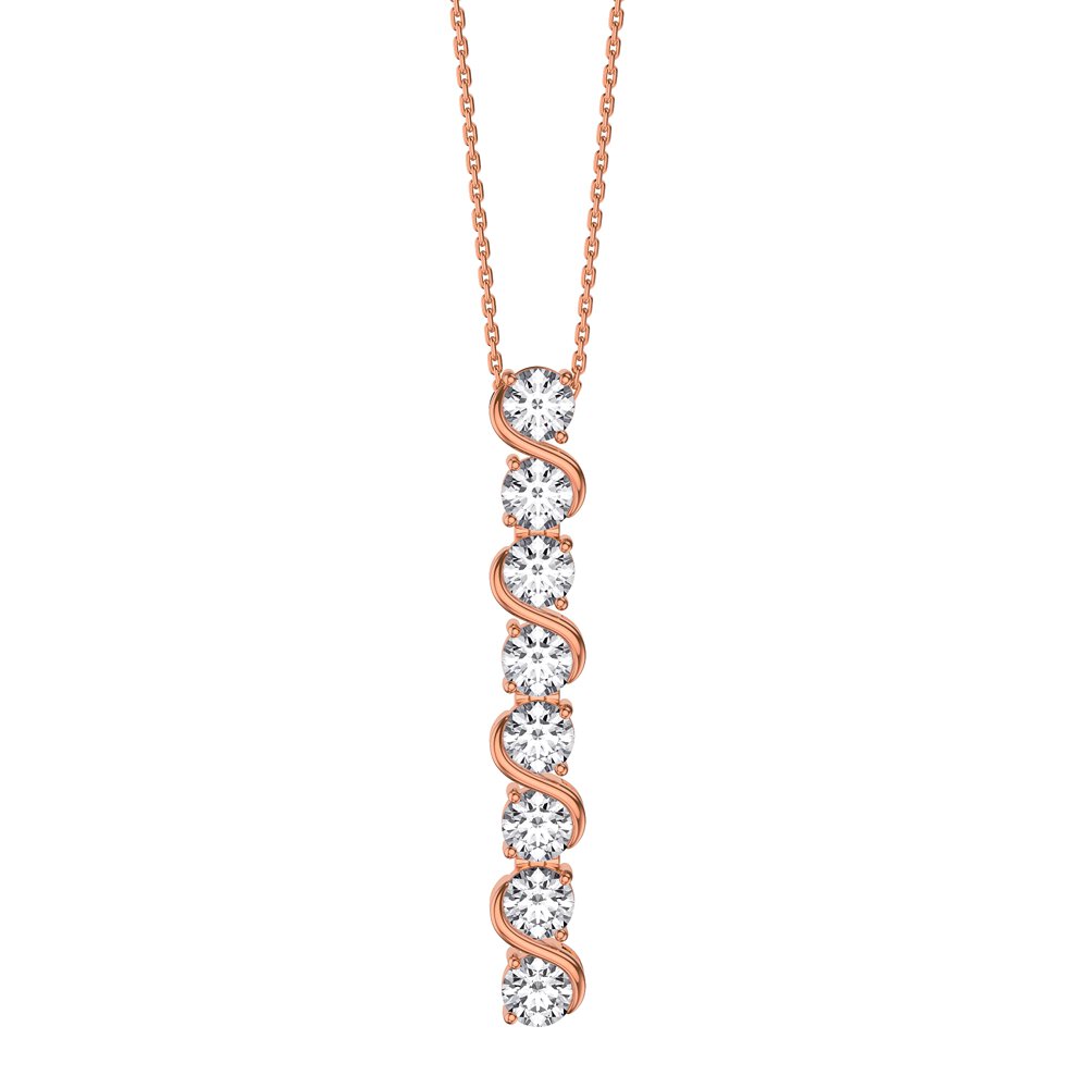 Infinity White Sapphire 18ct Rose Gold Vermeil S Bar Pendant Necklace