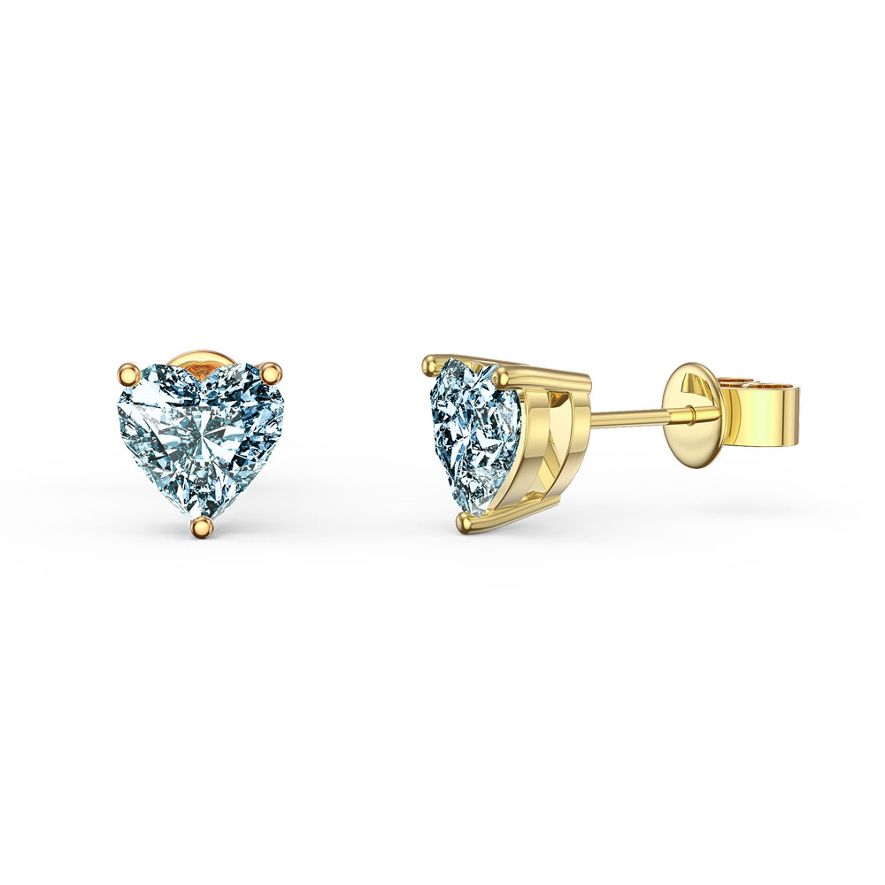 Charmisma 1ct Aquamarine Heart 18ct Gold Vermeil Stud Earrings