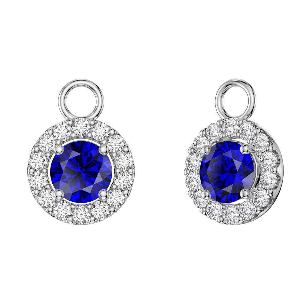 Eternity 1ct Sapphire Halo Platinum plated Silver Interchangeable ...