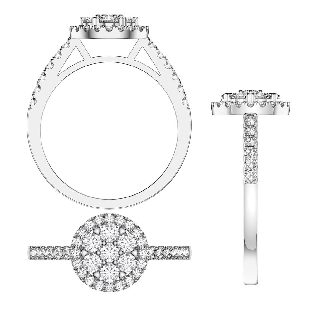 Stardust Lab Diamond Halo 18ct White Gold Engagement Ring #3