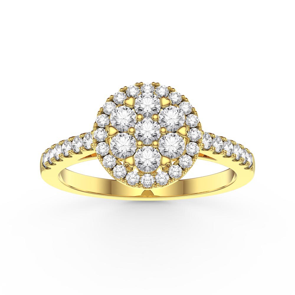 Stardust Lab Diamond Halo 9ct Yellow Gold Engagement Ring
