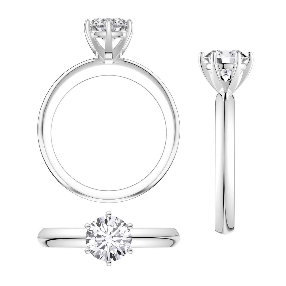 Unity 1ct G SI1 Diamond Classic Solitaire Platinum Engagement Ring #4