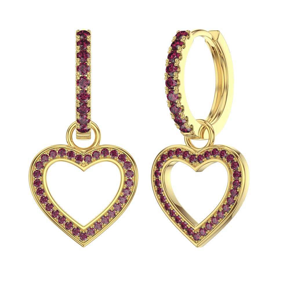 Ruby Heart 18ct Gold Vermeil Interchangeable Earring Drops #5