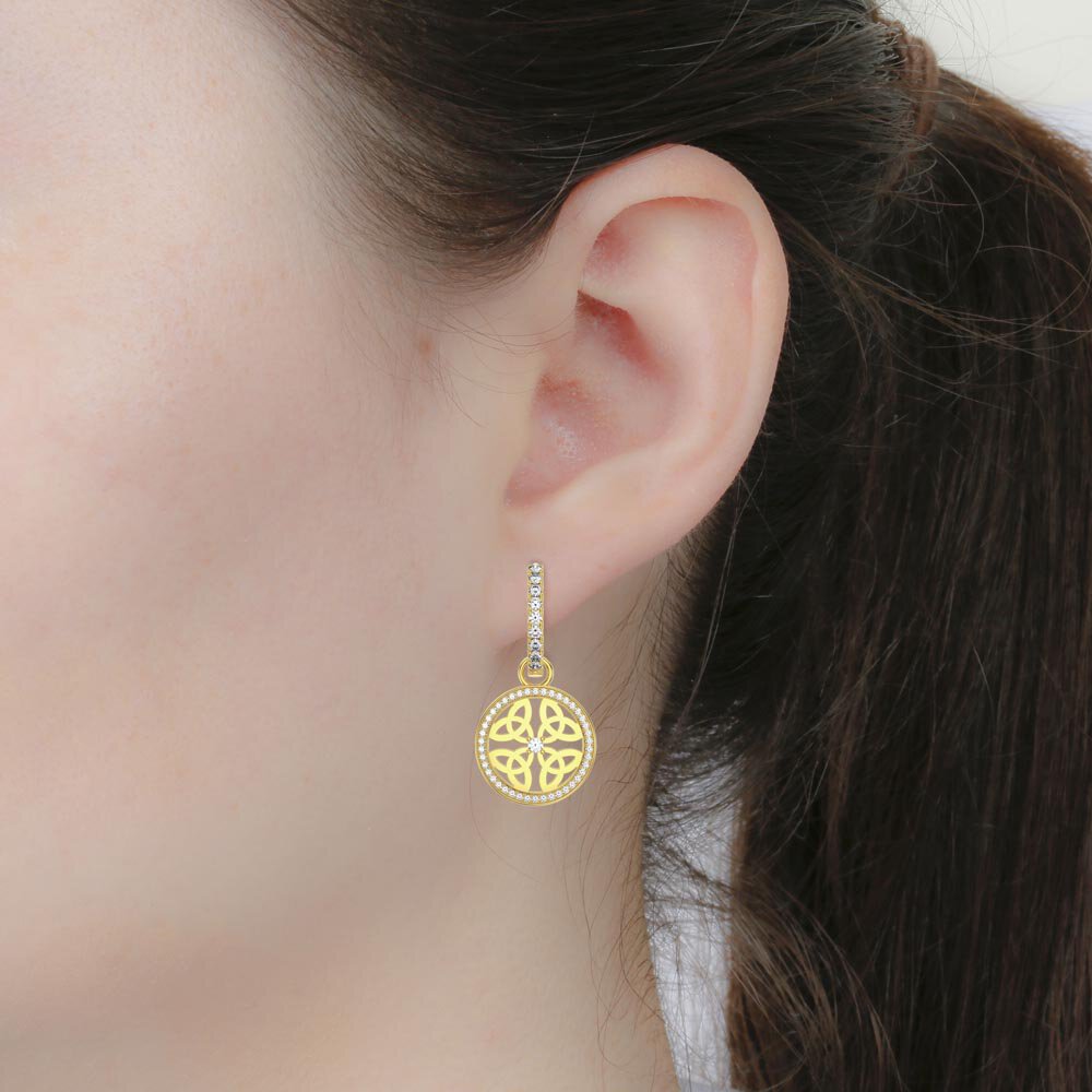 Moissanite Trinity 18ct Gold Vermeil Interchangeable Earring Drops #4