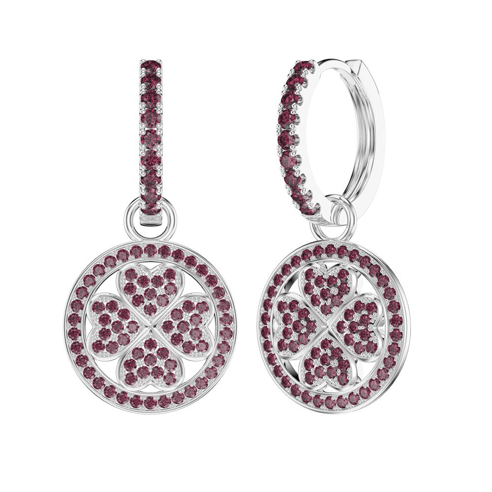 Ruby Clover Platinum plated Silver Interchangeable Earring Drops #5