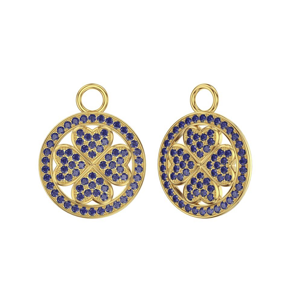Sapphire Clover 18ct Gold Vermeil Interchangeable Earring Drops