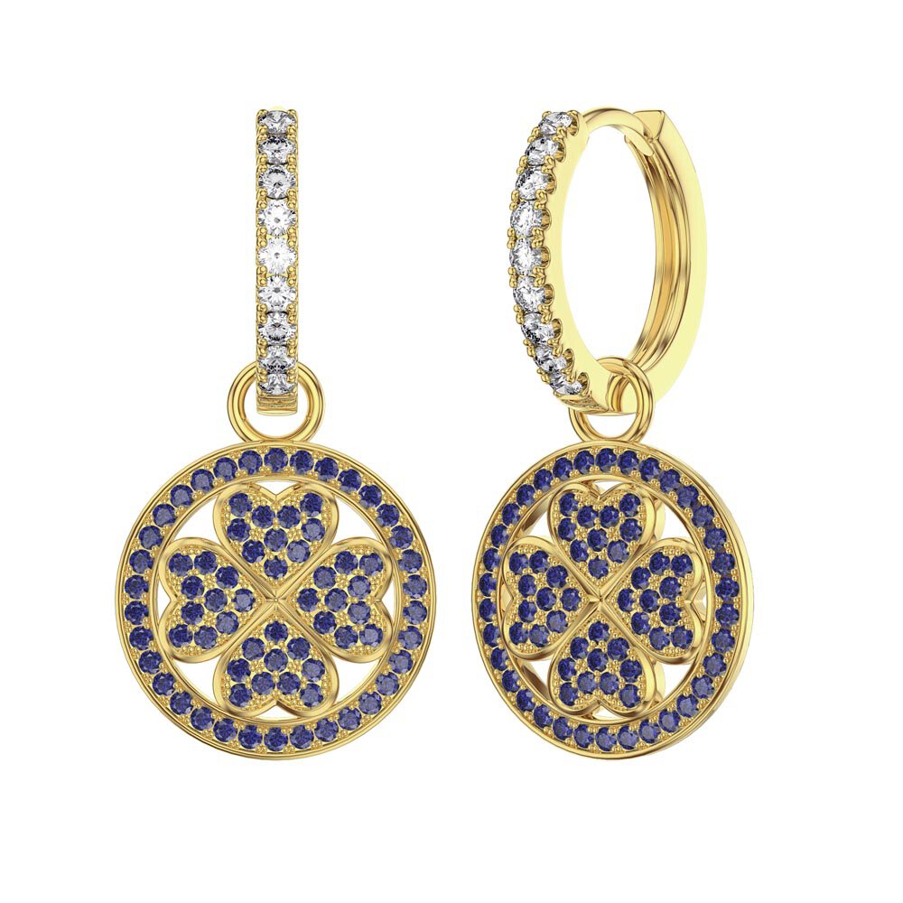 Sapphire Clover 18ct Gold Vermeil Interchangeable Earring Drops #4