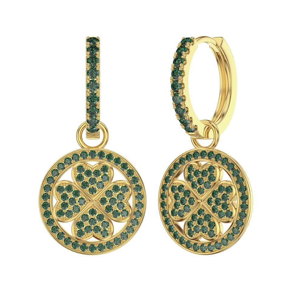 Emerald Clover 18ct Gold Vermeil Interchangeable Earring Drops #5