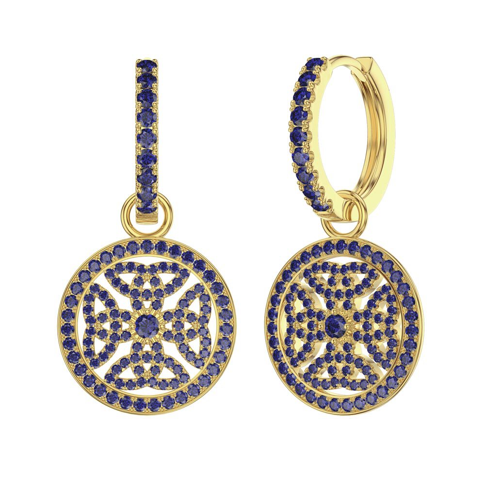 Sapphire Celtic Knot 18ct Gold Vermeil Interchangeable Earring Drops #5