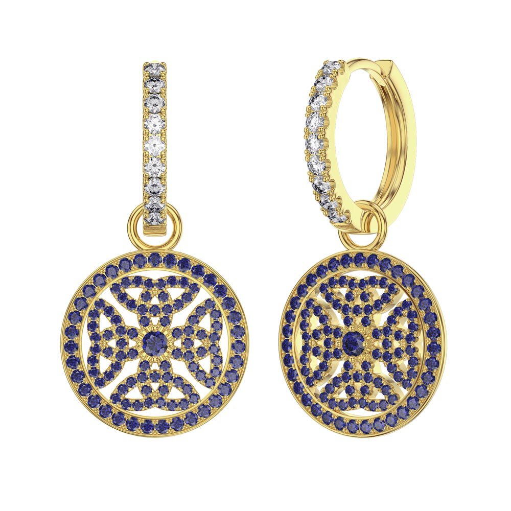 Sapphire Celtic Knot 18ct Gold Vermeil Interchangeable Earring Drops #4