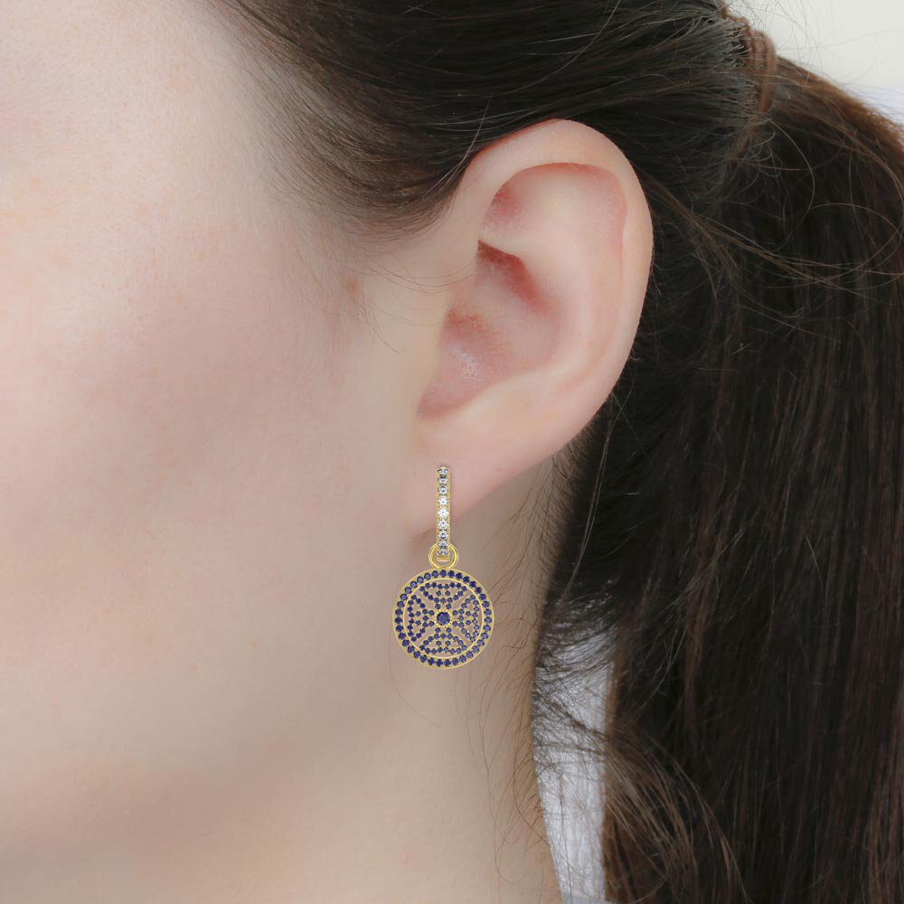 Sapphire Celtic Knot 18ct Gold Vermeil Interchangeable Earring Drops #7