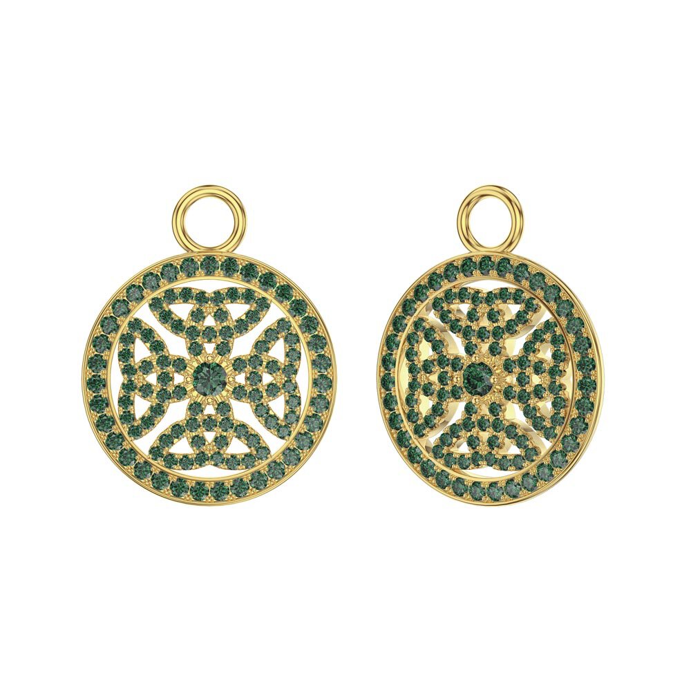 Emerald Celtic Knot 18ct Gold Vermeil Interchangeable Hoop Drop Set #4