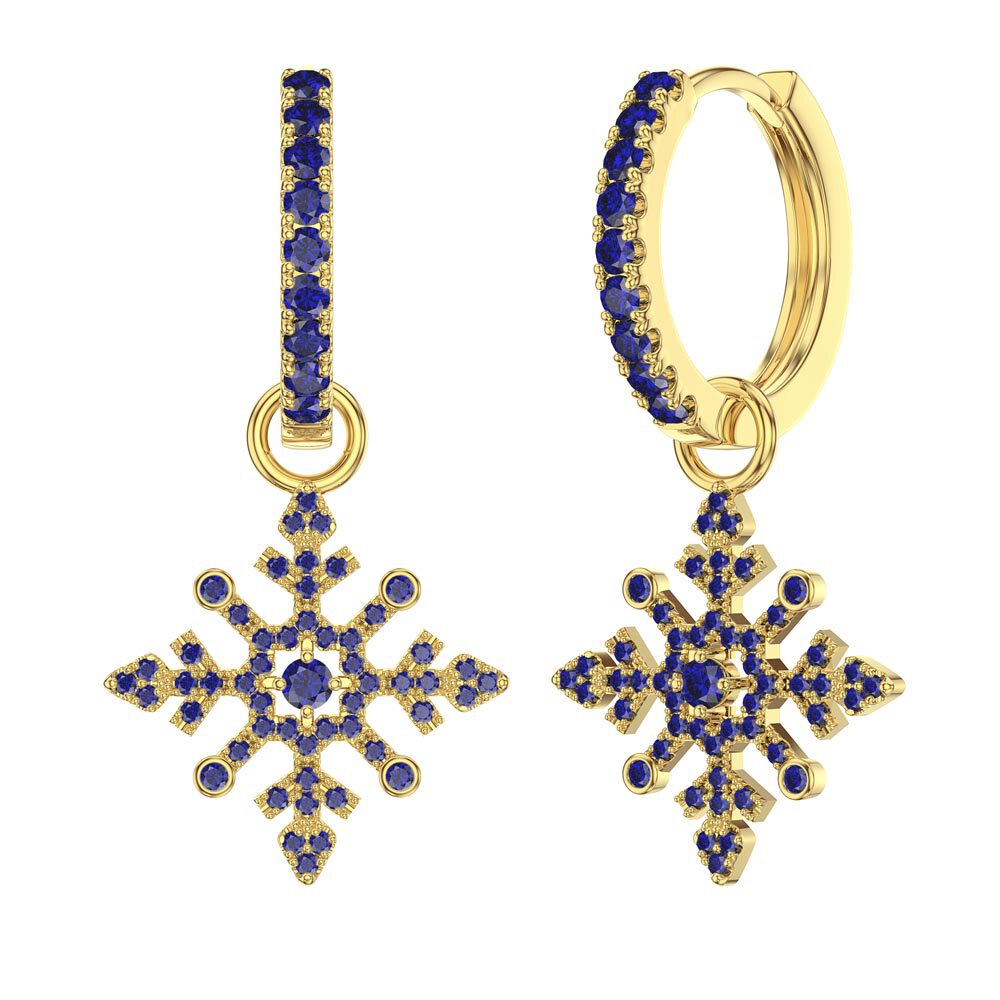 Sapphire Snowflake 18ct Gold Vermeil Interchangeable Earring Drops #5