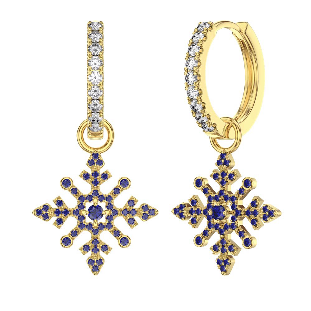 Sapphire Snowflake 18ct Gold Vermeil Interchangeable Earring Drops #4