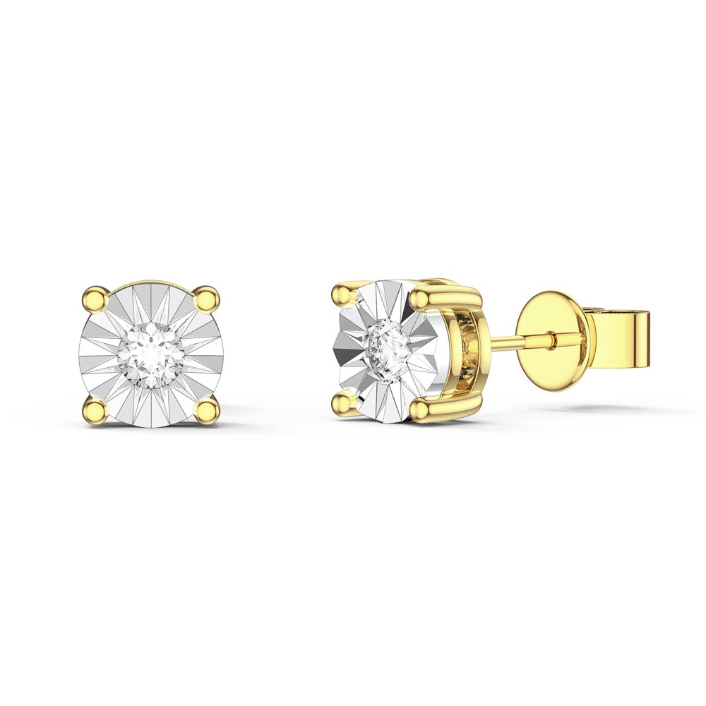 Stardust Lab Diamond 0.1ct 18ct Gold Vermeil Stud Earrings