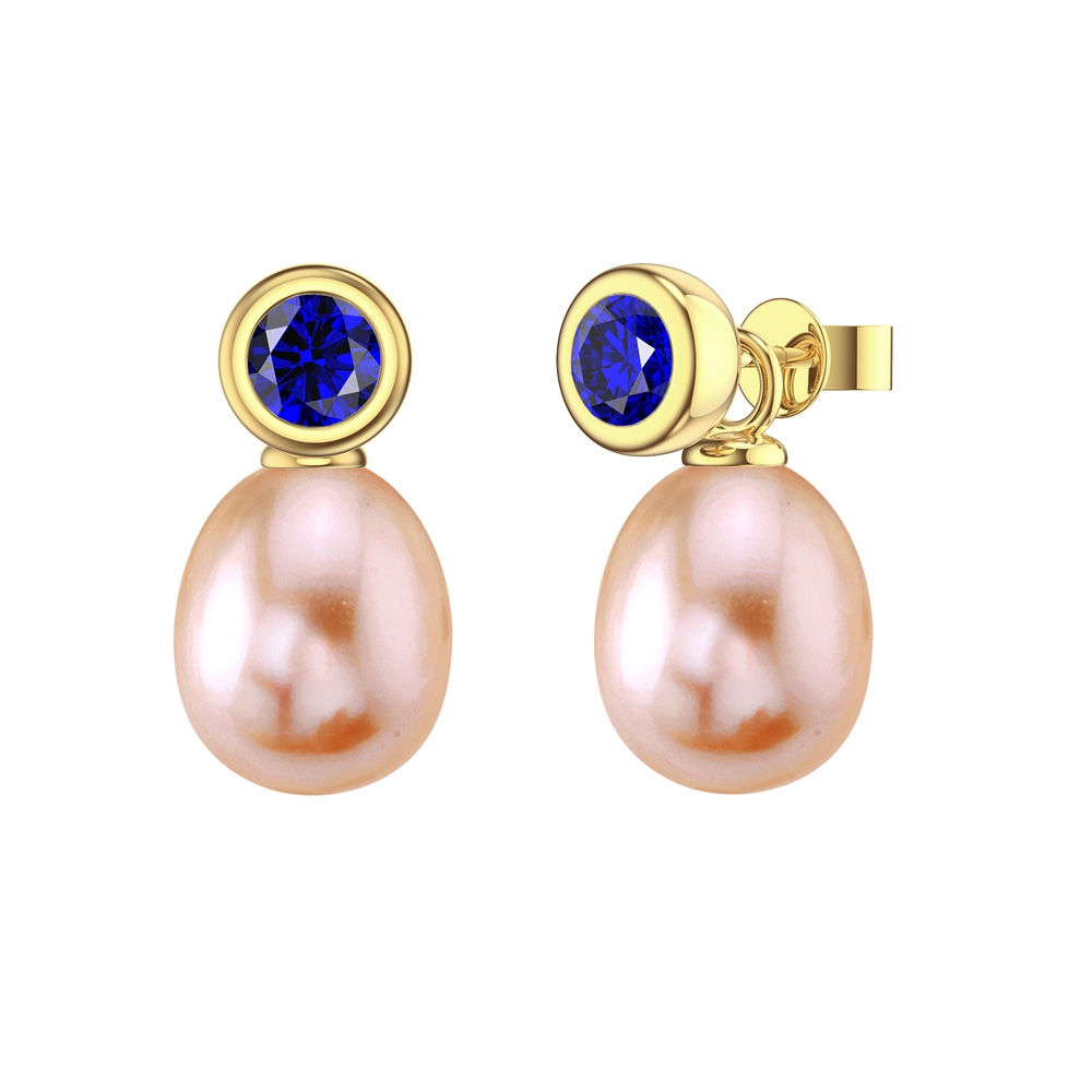 Venus Sapphire Pink Pearl 18ct Gold Vermeil Drops