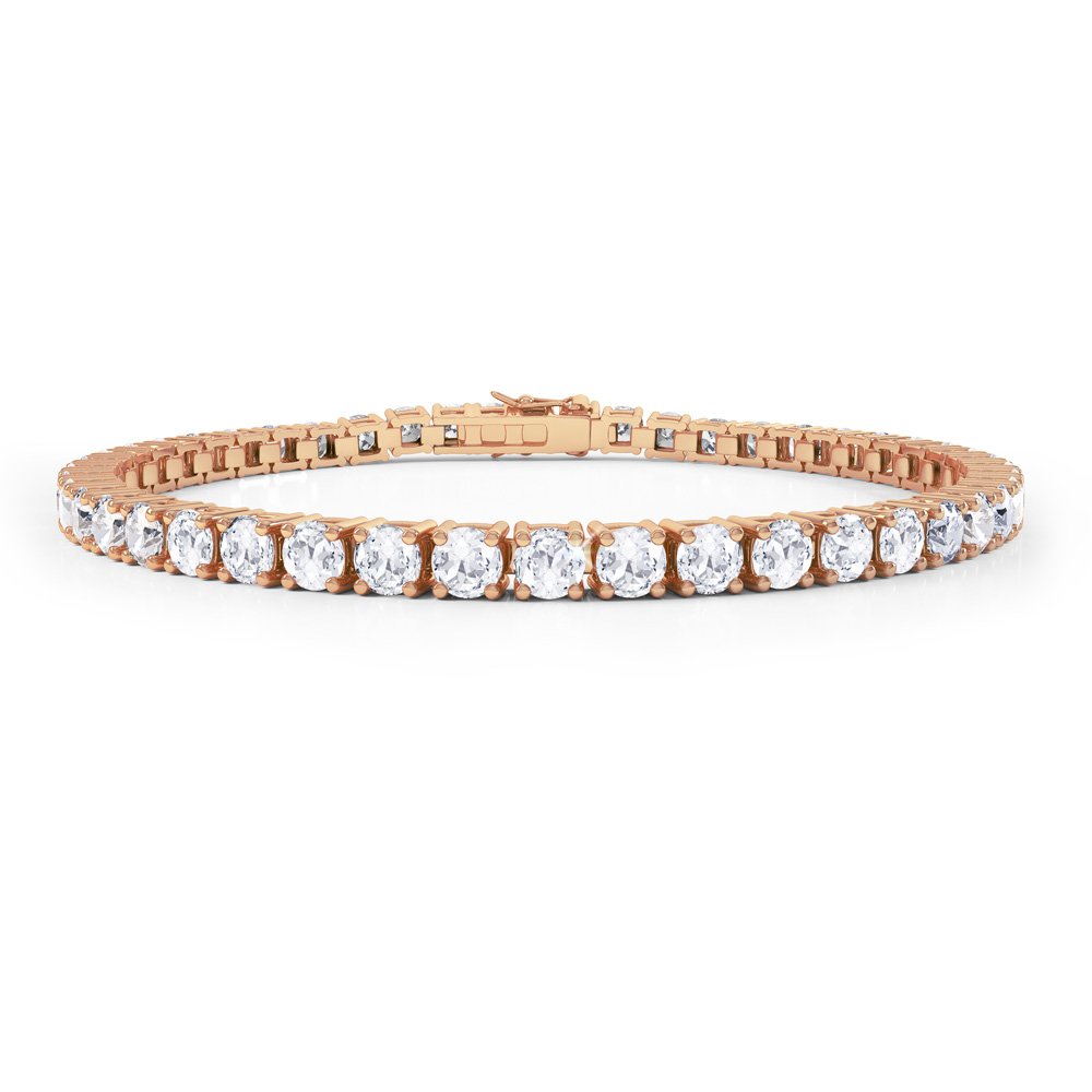 Eternity Diamond CZ 18ct Rose Gold Vermeil Tennis Bracelet:Jian London ...
