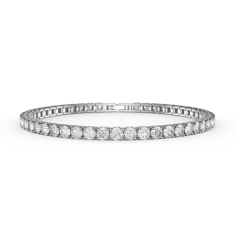 Eternity Diamond CZ Rhodium plated Silver Tennis Bracelet