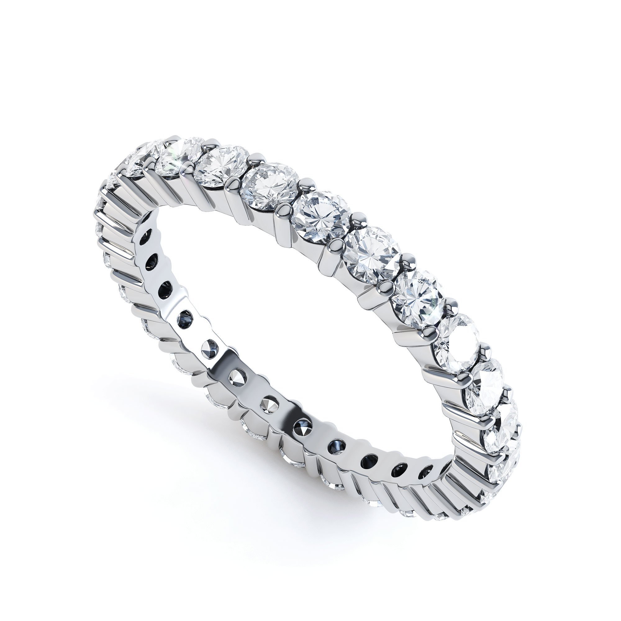 Promise White Sapphire Platinum plated Silver Full Eternity Ring | Jian