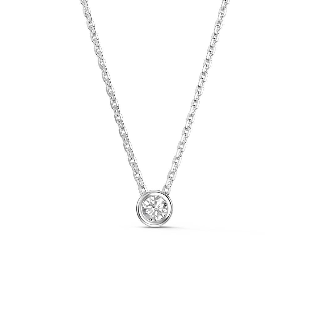 Infinity 0.25ct Lab Diamond 9ct White Gold Bezel Pendant Necklace