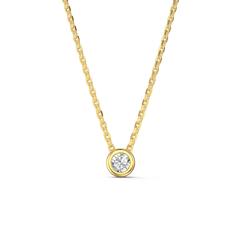 Infinity 0.25ct Lab Diamond 9ct Yellow Gold Bezel Pendant Necklace