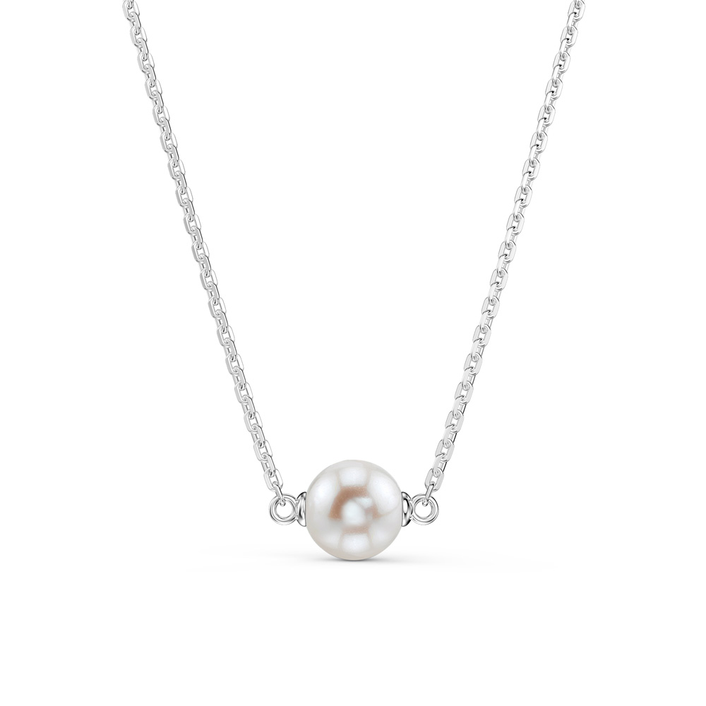 Venus White Pearl Platinum plated Silver Necklace