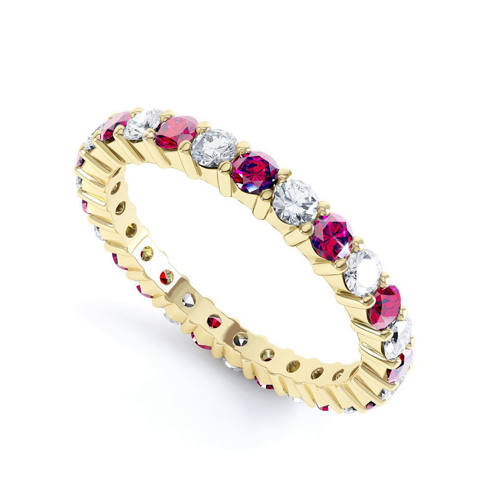 Promise Ruby 9ct Gold Full Eternity Ring 2.5mm Band