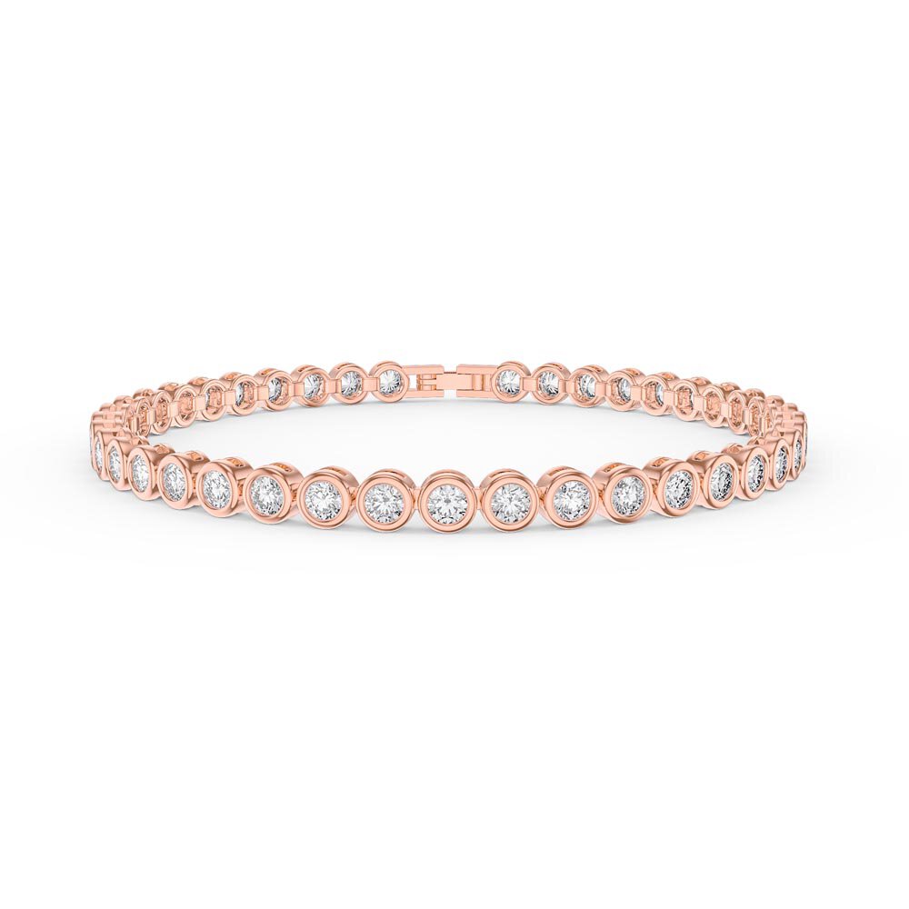 Infinity Diamond CZ 18ct Rose Gold Vermeil Tennis Bracelet