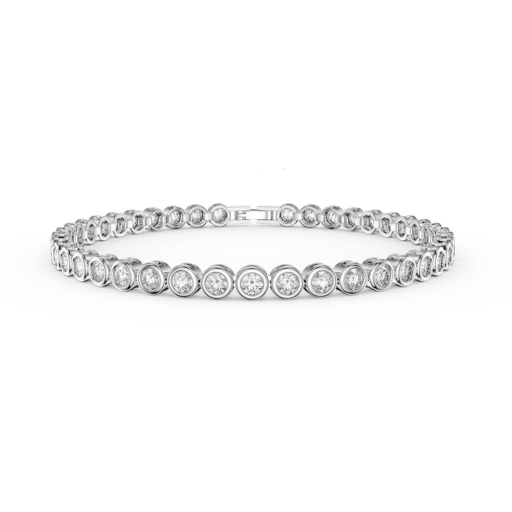 Infinity Diamond CZ Rhodium plated Silver Tennis Bracelet
