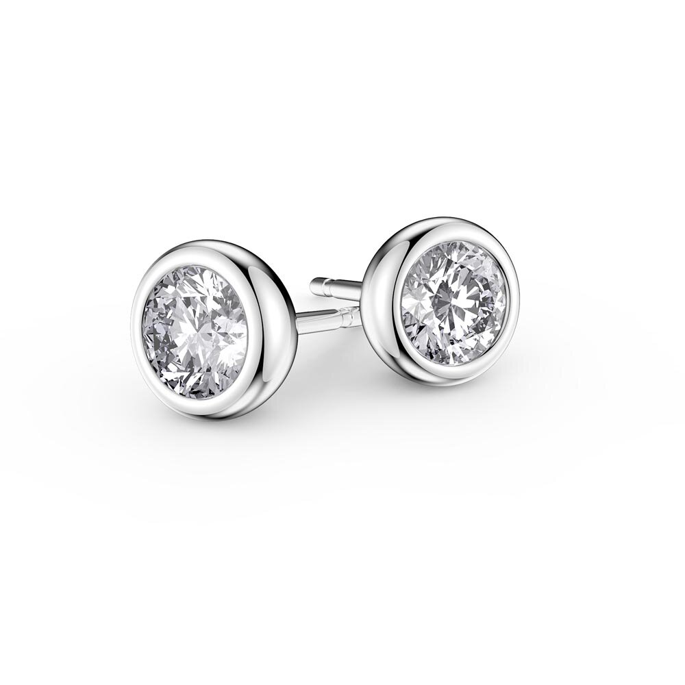Infinity 0.5ct Moissanite Platinum plated Silver Stud Earrings