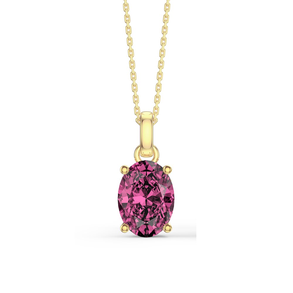 Eternity Oval Pink Sapphire 18ct Gold Vermeil Pendant