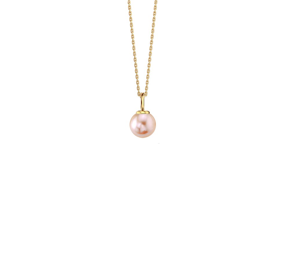Infinity Pink Pearl 18ct Gold Vermeil Adjustable Necklace