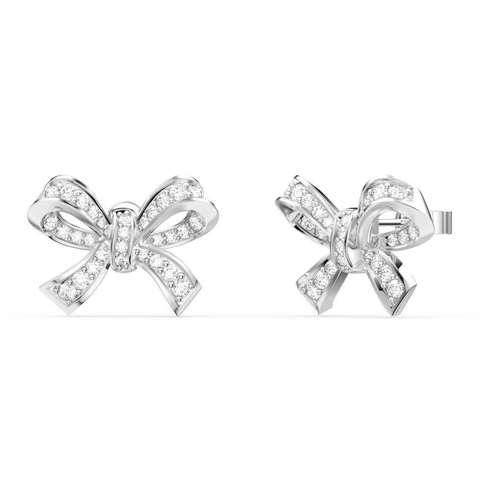 Charisma Moissanite Ribbon Platinum plated Silver Earrings