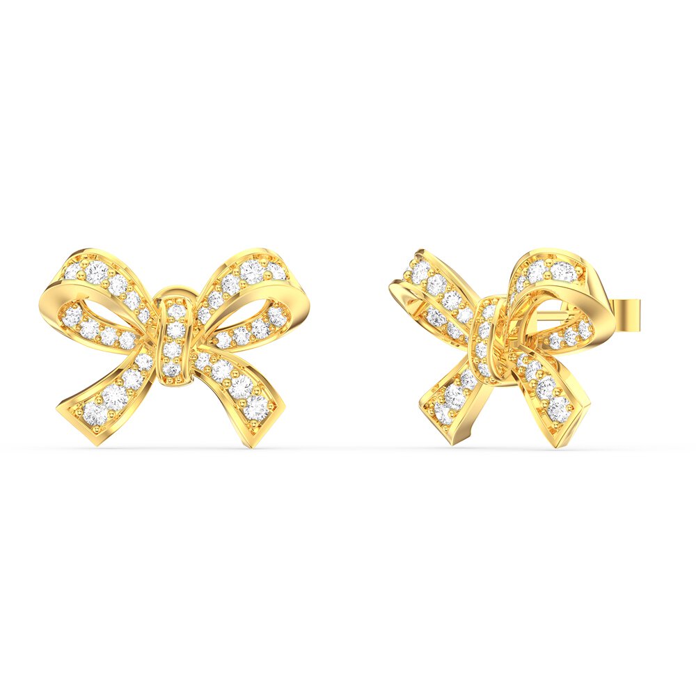 Charisma Moissanite Ribbon 18ct Gold Vermeil Earrings