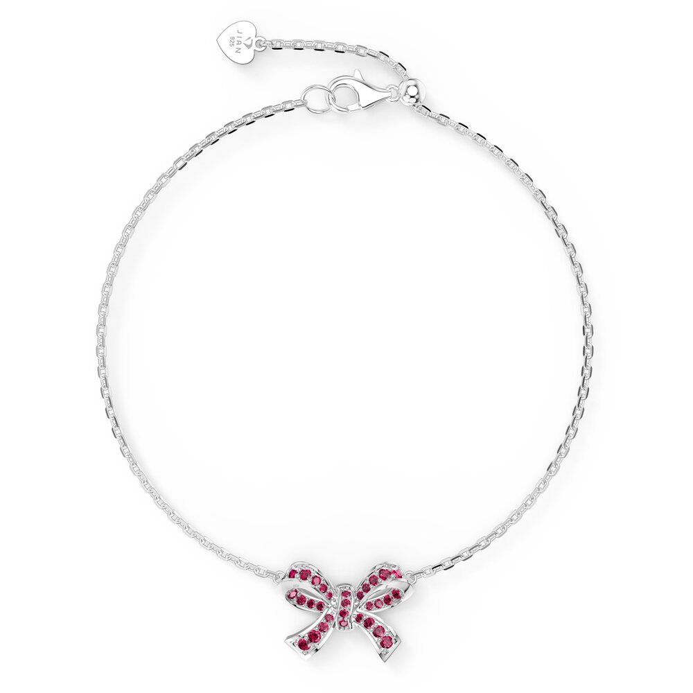 Charisma Ruby Ribbon Platinum plated Silver Adjustable Bracelet