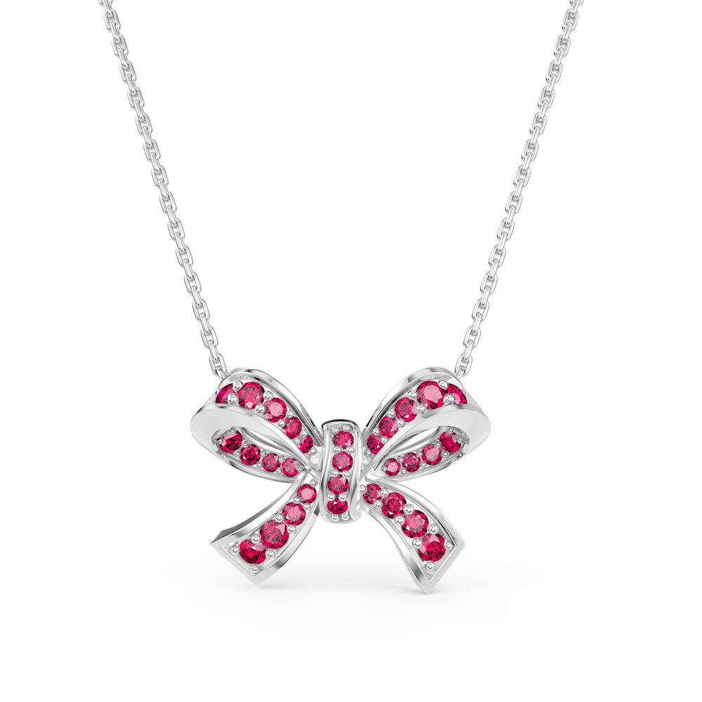 Charisma Ruby Ribbon Platinum plated Silver Adjustable Pendant Necklace