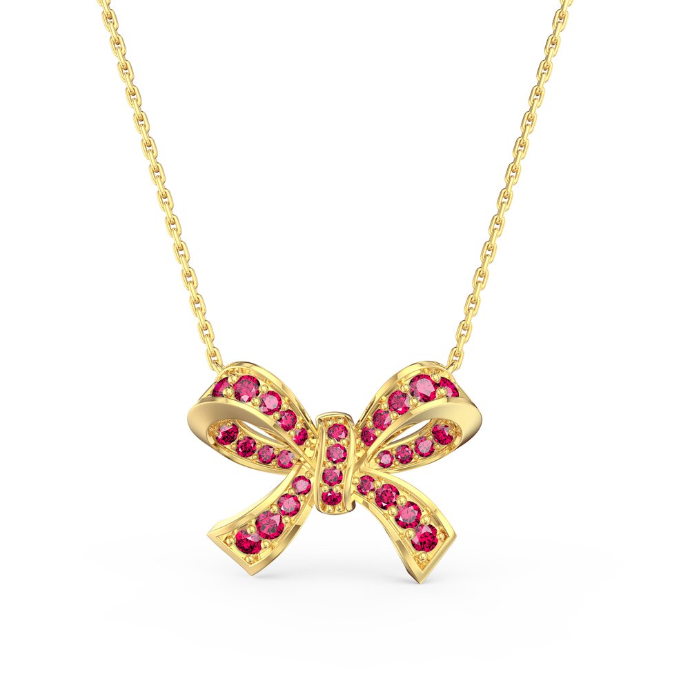 Charisma Ruby Ribbon 18ct Gold Vermeil Adjustable Pendant Necklace