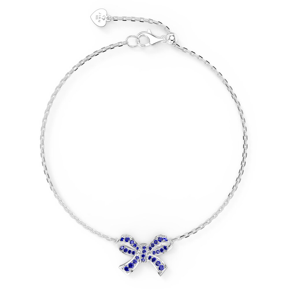 Charisma Sapphire Ribbon Platinum plated Silver Adjustable Bracelet