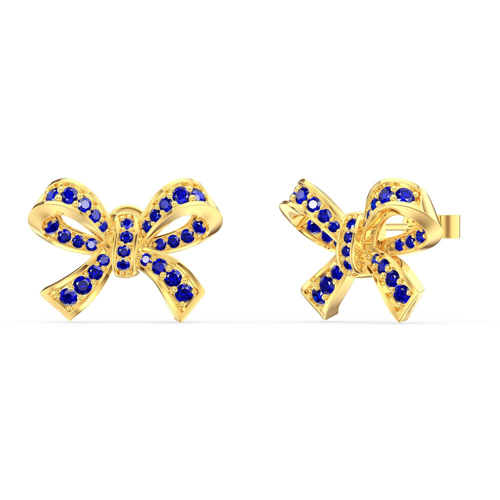 Charisma Sapphire Ribbon 18ct Gold Vermeil Earrings