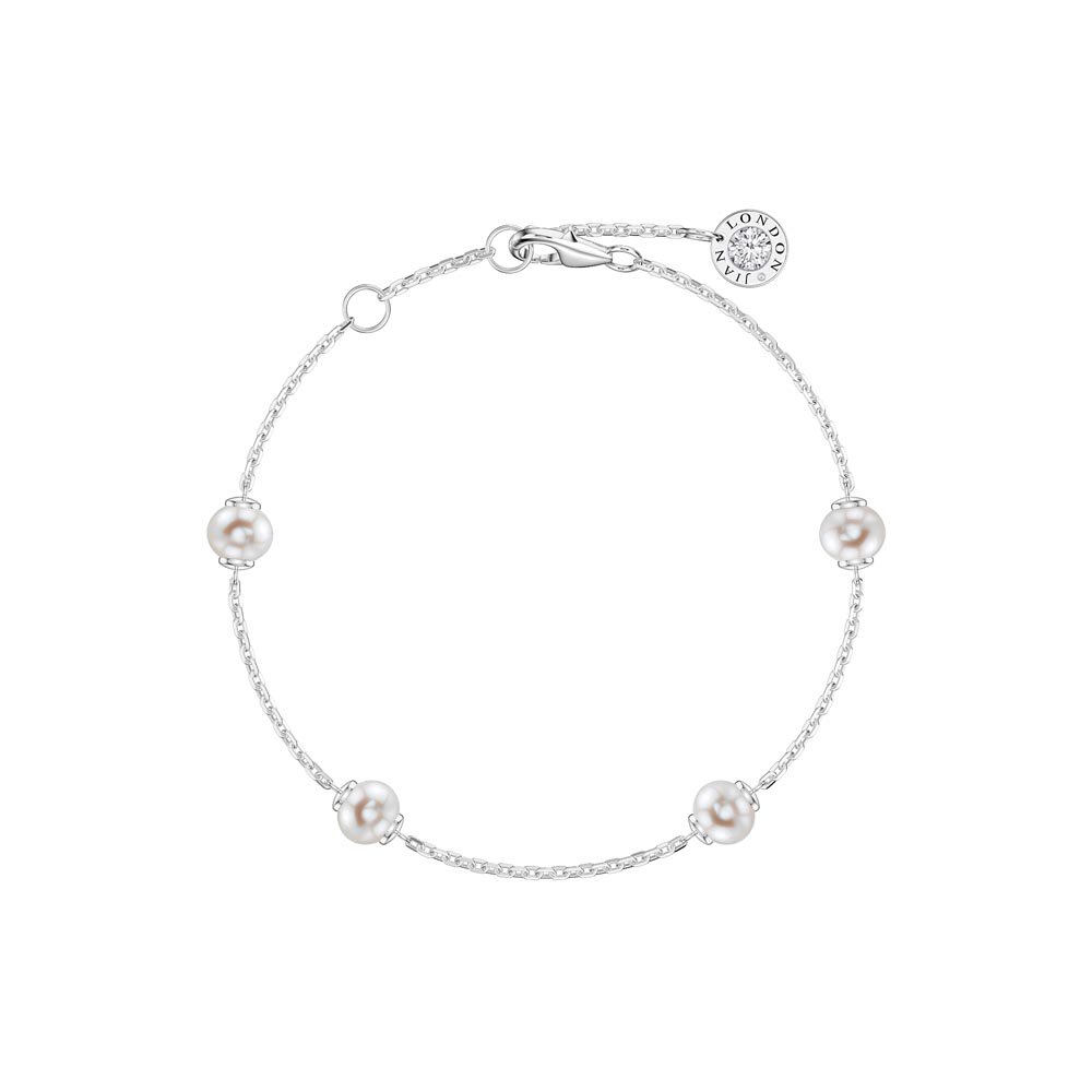 Pearl and Diamond By the Yard 18ct White Gold Bracelet